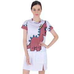 Dinosaur Dragon Drawing Cute Women s Sports Top by Ndabl3x