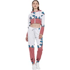 Dinosaur Dragon Drawing Cute Cropped Zip Up Lounge Set by Ndabl3x