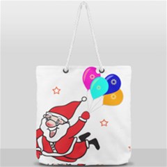 Nicholas Santa Claus Balloons Stars Full Print Rope Handle Tote (large) by Ndabl3x