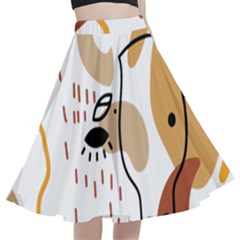 Abstract Bull Art Design A-line Full Circle Midi Skirt With Pocket by Ndabl3x