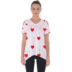 Hearts Romantic Love Valentines Cut Out Side Drop T-shirt by Ndabl3x