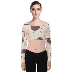 Computer Network Technology Tech Digital Velvet Long Sleeve Crop Top by Grandong