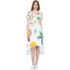 Flowers Leaves Background Floral High Low Boho Dress by Grandong