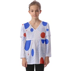 Computer Network Technology Digital Kids  V Neck Casual Top by Grandong