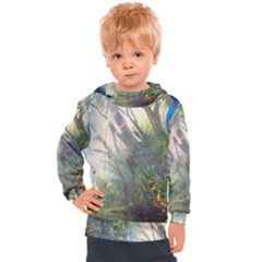 Peafowl Peacock Bird Birds Painting Art Wildlife Kids  Hooded Pullover by Sarkoni