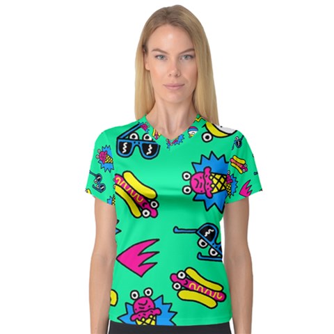 Pattern Adweek Summer V-neck Sport Mesh T-shirt by Ndabl3x