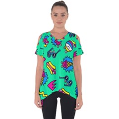 Pattern Adweek Summer Cut Out Side Drop T-shirt by Ndabl3x