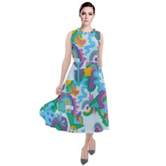 Pattern Hotdog Trap Round Neck Boho Dress by Ndabl3x