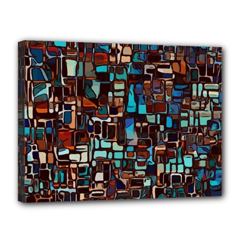 Stained Glass Mosaic Abstract Canvas 16  X 12  (stretched) by Sarkoni