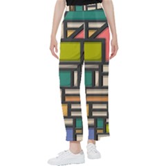 Door Stained Glass Stained Glass Women s Pants  by Sarkoni