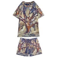 Tree Forest Woods Nature Landscape Kids  Swim T-shirt And Shorts Set by Sarkoni