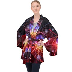 Physics Quantum Physics Particles Long Sleeve Velvet Kimono  by Sarkoni