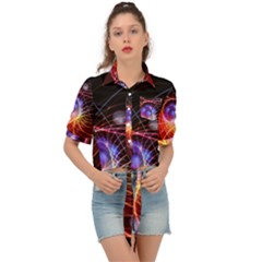 Physics Quantum Physics Particles Tie Front Shirt  by Sarkoni