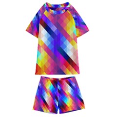 Abstract Background Colorful Pattern Kids  Swim T-shirt And Shorts Set by Sarkoni