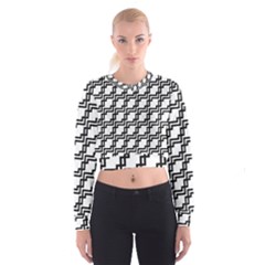 Pattern Monochrome Repeat Cropped Sweatshirt by Apen