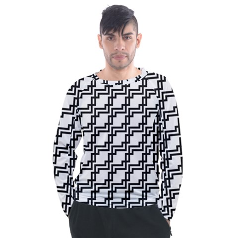 Pattern Monochrome Repeat Men s Long Sleeve Raglan T-shirt by Apen