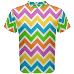 Chevron Pattern Design Texture Men s Cotton T-shirt by Apen