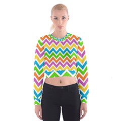 Chevron Pattern Design Texture Cropped Sweatshirt by Apen