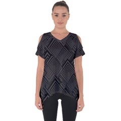 Diagonal Square Black Background Cut Out Side Drop T-shirt by Apen