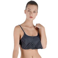 Diagonal Square Black Background Layered Top Bikini Top  by Apen