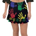 Ellipse Pattern Background Fishtail Mini Chiffon Skirt View1