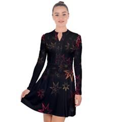 Christmas Background Motif Star Long Sleeve Panel Dress by Amaryn4rt