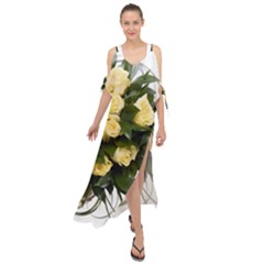 Bouquet Flowers Roses Decoration Maxi Chiffon Cover Up Dress by Amaryn4rt