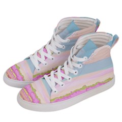 Pink And White Forest Illustration Adventure Time Cartoon Men s Hi-top Skate Sneakers by Sarkoni