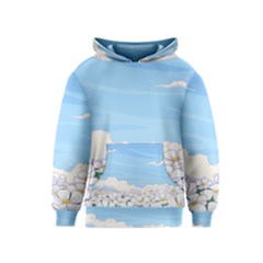 White Petaled Flowers Illustration Adventure Time Cartoon Kids  Pullover Hoodie by Sarkoni