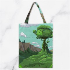 Adventure Time Cartoon Green Color Nature  Sky Classic Tote Bag by Sarkoni