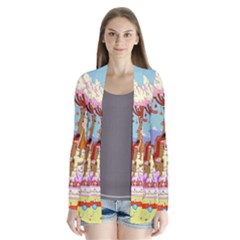 Adventure Time Multi Colored Celebration Nature Drape Collar Cardigan by Sarkoni