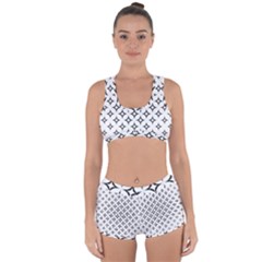 Star Curved Pattern Monochrome Racerback Boyleg Bikini Set by Pakjumat