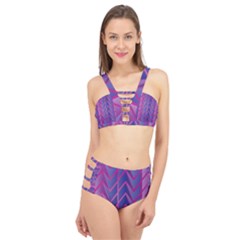 Geometric Background Abstract Cage Up Bikini Set by Pakjumat