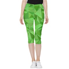 Mosaic Tile Geometrical Abstract Inside Out Lightweight Velour Capri Leggings  by Pakjumat