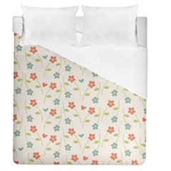 Floral Pattern Wallpaper Retro Duvet Cover (queen Size) by Apen