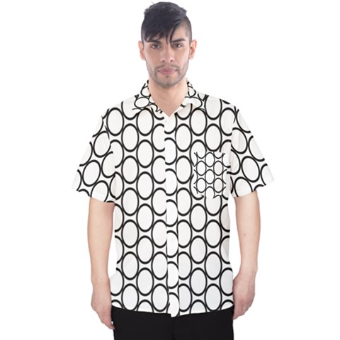 Black Pattern Halftone Wallpaper Men s Hawaii Shirt by Apen