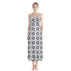 Ellipse Pattern Ellipse Dot Pattern Button Up Chiffon Maxi Dress by Apen