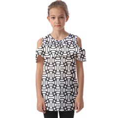 Ellipse Pattern Ellipse Dot Pattern Fold Over Open Sleeve Top by Apen