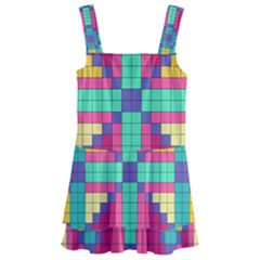 Checkerboard Squares Abstract Texture Patterns Kids  Layered Skirt Swimsuit by Apen