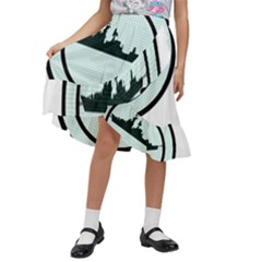 Ship Target Destroyer Warship Kids  Ruffle Flared Wrap Midi Skirt by Pakjumat