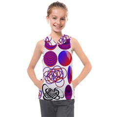 Illusion Optical Illusion Pattern Kids  Sleeveless Hoodie by Pakjumat