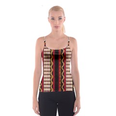 Textile Pattern Abstract Fabric Spaghetti Strap Top by Modalart