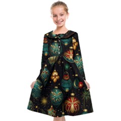 Christmas Ornaments Kids  Midi Sailor Dress by Modalart