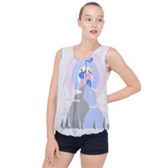 Achievement Success Mountain Clouds Bubble Hem Chiffon Tank Top by Modalart