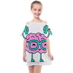 Brain Motivation Mental Activity Kids  One Piece Chiffon Dress by Modalart