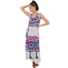 Brain Motivation Mental Activity V-neck Chiffon Maxi Dress by Modalart