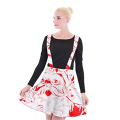 Santa Claus Red Christmas Suspender Skater Skirt by Modalart