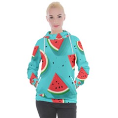 Watermelon Fruit Slice Women s Hooded Pullover by Bedest