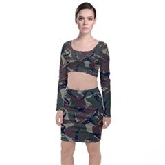 Camouflage Pattern Fabric Top And Skirt Sets by Bedest