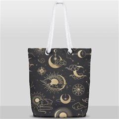 Star Colorful Christmas Abstract Full Print Rope Handle Tote (small) by Ndabl3x